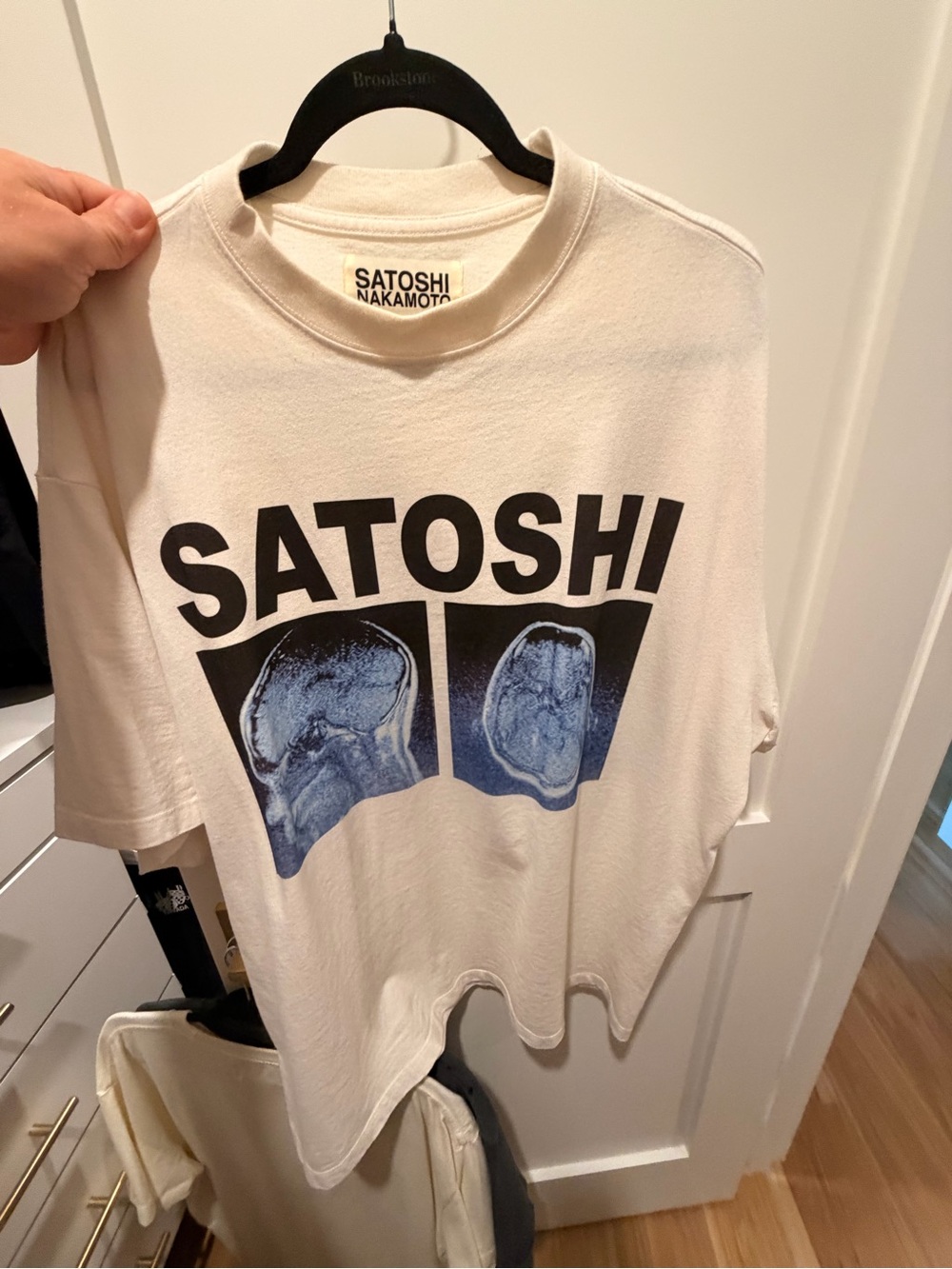 Kids Cream Graphic Tee with Blue Print